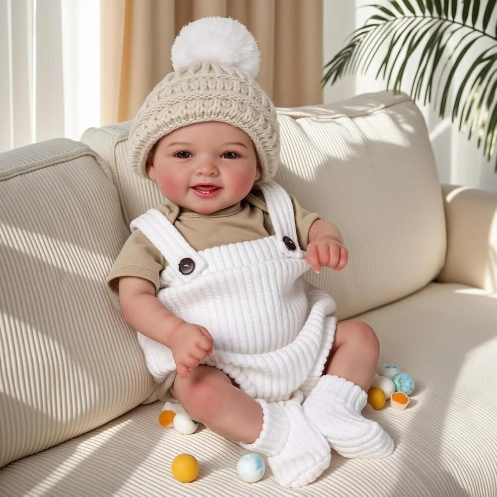 🆕17inch Soft Cloth Body Newborn Baby Dolls Poseable Limbs Sweet Smile Doll Girl